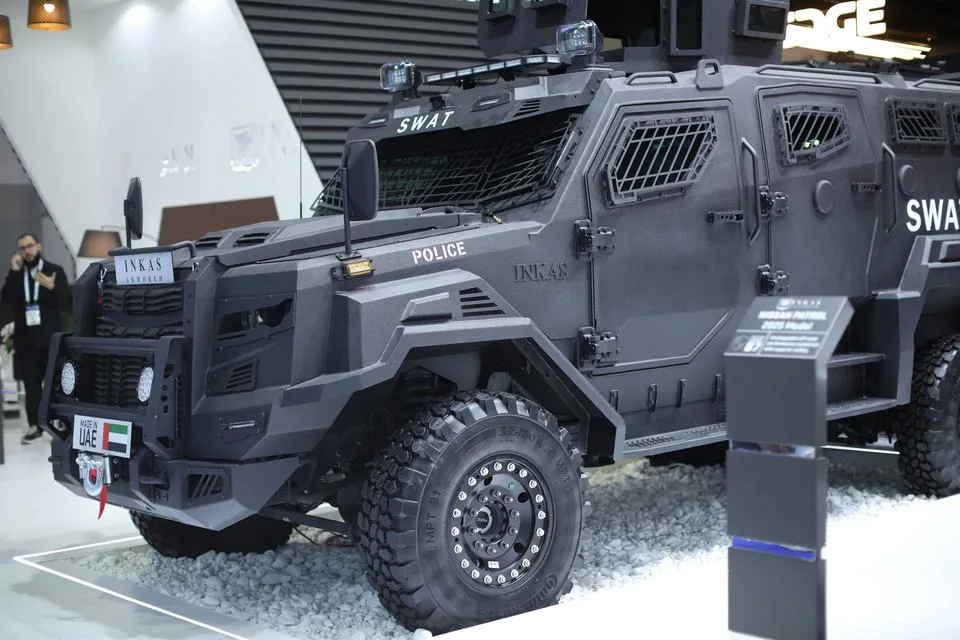 An armoured SWAT police vehicle on display at WPS 2025